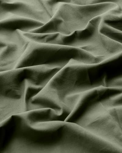 Image of THE LINEN COMPANY Cotton Room Darkening, Light Blocking Curtain 7.5 feet with Eyelet Rings 2 Pcs Set for Living Room, Dining Hall, Hotel, Farm House, (4.5 ft x 7.5 ft, Olive Green)