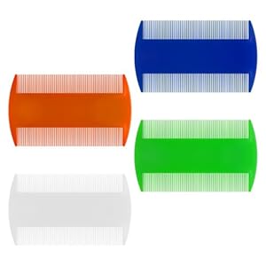 4 Pack Double sided Pet Combs,Fine Tooth Comb, Grooming Flea Tick Lice Dandruff Removal Fine Tooth Hair Combs for Cats Dogs Puppy