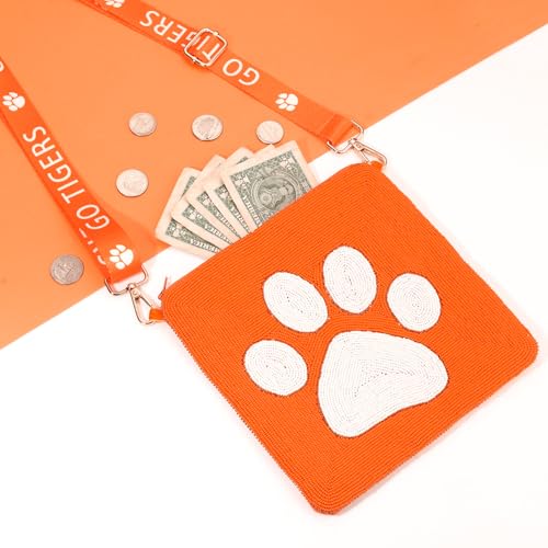 YAHPERN Tigers Purse for Women Beaded Crossbody Purse Baseball Shoulder Bag Game Day Outfits Accessories Sports Fan Gifts3