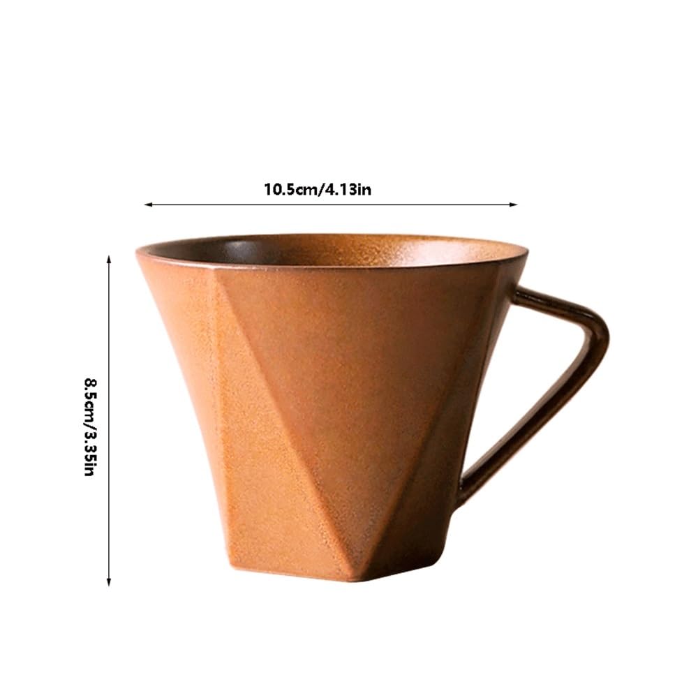 Kubek do kawy Ręcznie robiony kubek do kawy z rzeźbioną powierzchnią 1 szt., wielokolorowy gruby piec ceramiczny wykonany kubek do kawy pojemność 9,98 uncji do kawiarni kubek do kawy (niebieski)