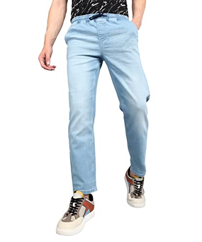Image of Urbano Fashion Men's Regular Fit Mid Rise Washed Jogger Jeans Stretchable
