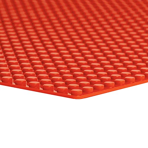 Image of Edu Toys Base Plastic Plate Board 32 x 32 Pegs /Dots for Classic Building Blocks Bricks Compatible with All Brands - Red