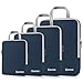 Compression Packing Cubes, Expandable Packing Organizers 4pcs (Purplish Blue)