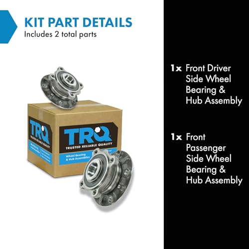 Image of TRQ Front Left and Right Wheel Bearing and Hub Assembly Set 2 Piece Compatible with 1997-2000 BMW 528i 1997-2003 540i 2000-2003 Z8 2001-2003 525i 2001-2003 530i