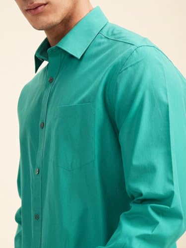 Image of Cozytton Men's Pure Cotton Solid Stylish Casual & Formal Wear Shirt | Stylish Regular Fit Full Sleeve Comfortable Office Party Trendy Shirt - Multi Color