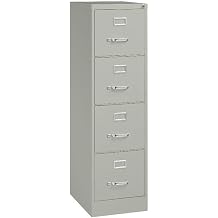 UrbanPro 4 Drawer Metal Filing Cabinet, 22" Deep, Lockable Top Drawer, Light Gray Steel Vertical File Cabinet for Office, Fully Assembled