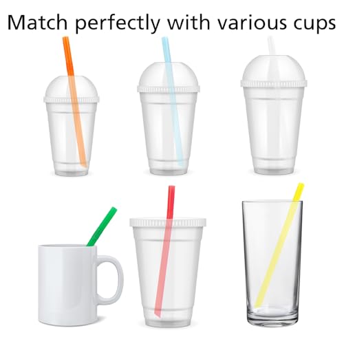400 pitillos plásticos multicolores para bebidas 23.5 cm miniatura 4