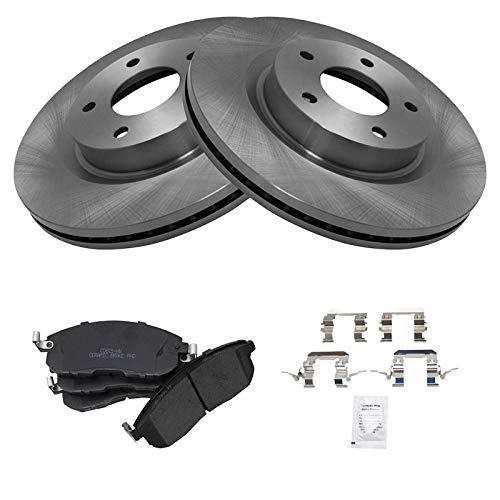 Image of TRQ Front Brake Pad and Rotor Set Ceramic Vented Rotors | For 2007-2013 Nissan Altima