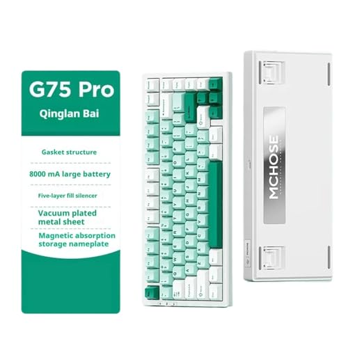 MCHOSE G75 �v���g���C���[�h�K�X�P�b�g�\�����J�j�J���L�[�{�[�h�z�b�g�X���b�v�\�ȃJ�X�^���Q�[�~���O�L�[�{�[�h PC �Q�[�}�[�A�N�Z�T���[(GREEN-LATTE SWITCH)