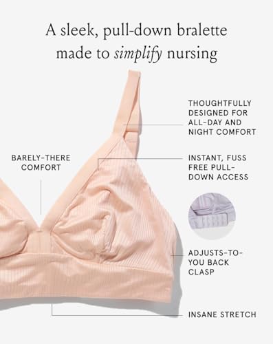 Image of Bodily Effortless Pull Down Nursing Bra for Maternity & Breastfeeding | Wireless Breastfeeding Bra, Soft, Stretch Fabric for Pregnancy & Postpartum Wear, OEKO-TEX Standard 100 Certified Fabric