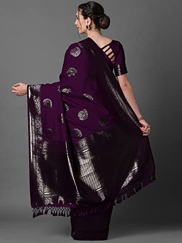 Image of AKHILAM Women's Silk Blend Woven Design Saree With Unstitched Blouse Piece(3PAKHI51 Parent)