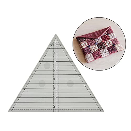 Righello Per Patchwork OUNONA 60° Triangolo Acrilico Trasparente | 16,5x13,5 Cm | Per Quilting E Cucito