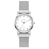 Reloj De Mujer Original Impermeable Cuarzo Moda,Reloj de pulsera de malla delgada para mujer, casual Relojes de mujer...