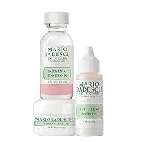 Mario Badescu Acne Repair Kit with Drying Lotion, Buffering Lotion & Drying Cream | Skin Care Set Ideal for Combination or Oily Face for Healthy, Clear Complexion