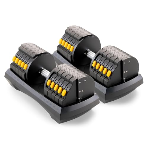 Image of Marcy Adjustable Dumbbell System - 6-in-1 Free Weights for Home Gym, 50 lbs Single or 100 lbs Pair Options for Strength Training