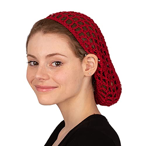 12 Pack Mesh Hair Nets - Rayon Knit Snoods - Short Hair Dark Colored Snoods - Crochet Net Cap - Net Hair Covers - By Coveryourhair - Thumbnail 6