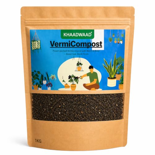 Image of Organic Vermicompost Fertilizer for Plants | Natural Manure & Soil Enricher for Home Garden, Terrace Garden, Pots, Planters & Vegetable Plants (1kg)