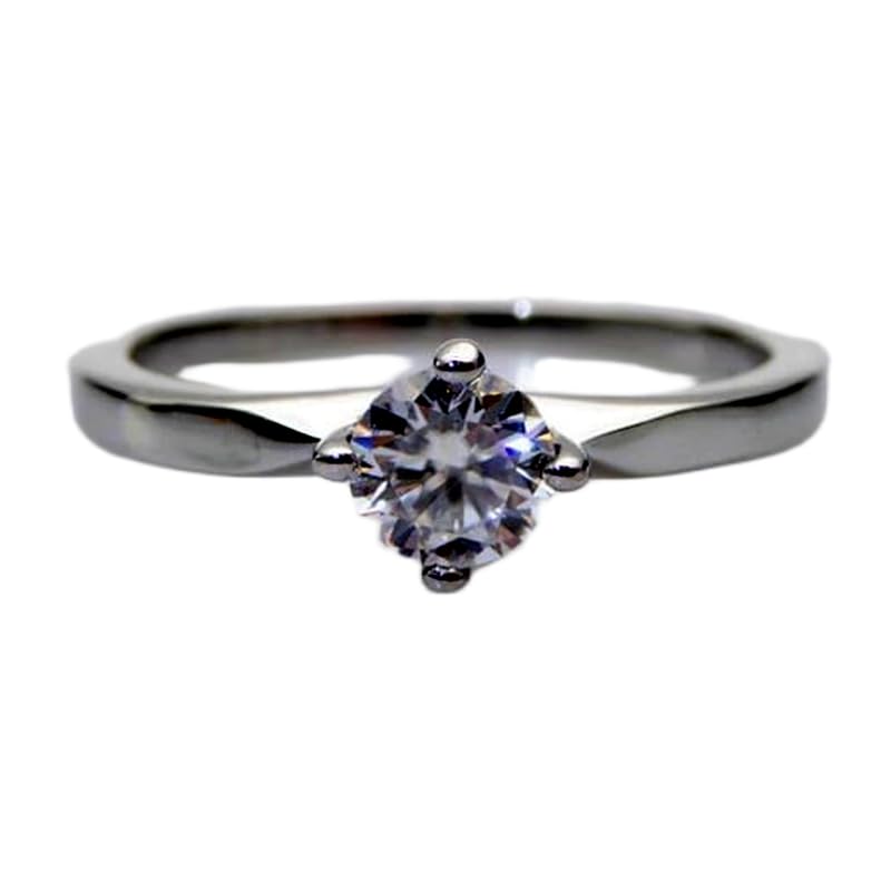 Bague moissanite argent 925 anneau solitaire transparent serti style diamant WW_DHR_0011
