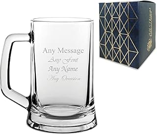 Personalised Engraved Beer Mug Tankard, Personalise with Any Message for Any Occasion, Stylize with a Variety of Fonts, Laser Engraved, Gift Box Included, Wedding Usher Godfather Birthday Gift
