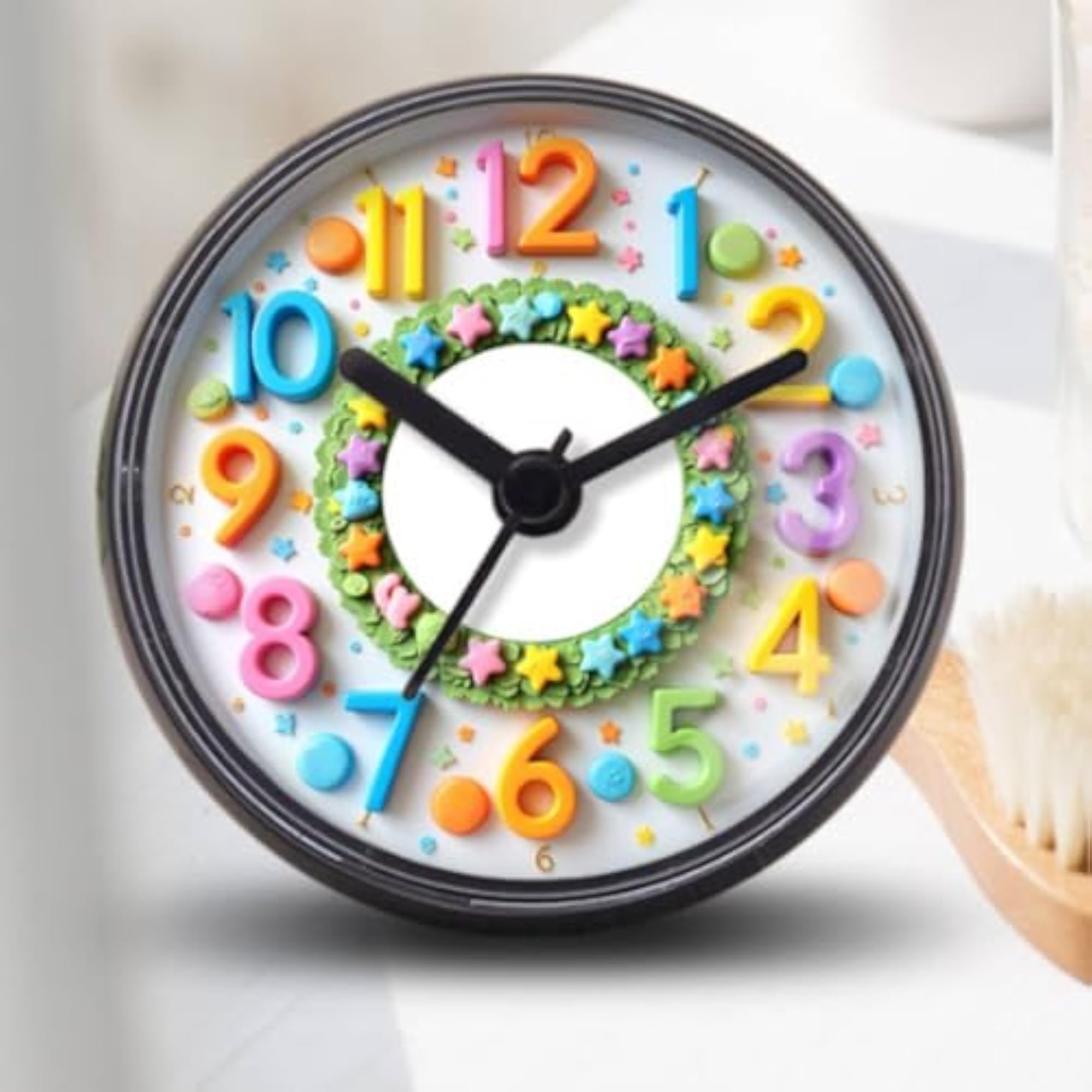 Dark Grey Waterproof Suction Cup Clock for Bathroom
