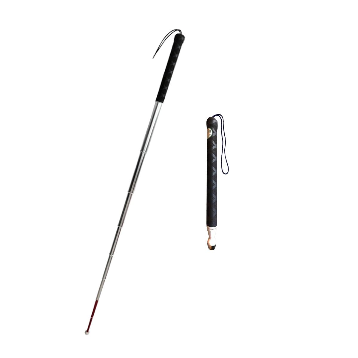 Lekka, 180 g, niewidoma laska do chodzenia - 125 cm/49 cali, teleskopowa laska do chodzenia, 9-sekcyjna, wykonana ze stopu tytanu, dla osób z wadami wzroku