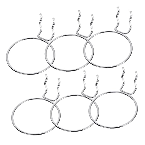 HEALLILY Supermarket Rack Hooks 6 Pack Round Pegboard Hooks Steel Pegboard Pegs Space Saving