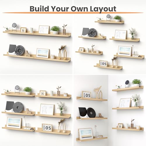 image for upsimples Floating Shelves for Wall, 23.6 Inch Shelves for Decor Stora