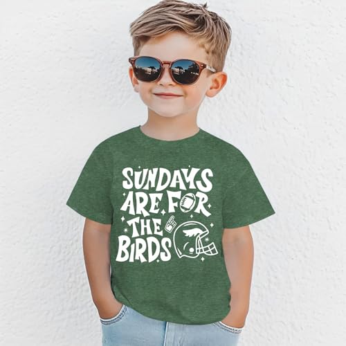 KEKEMI Toddler Boy Girl Football Game Day Shirt Sundays are for The Birds T-Shirt Ballgame Outfit Sport Tee Football Fan Tops3