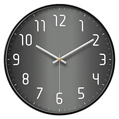 Modern Wall Clock Black&Grey Large Decorative Office Analog Small Decorative Wall Clock for Bedroom
