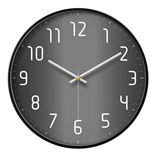 Modern Wall Clock Black&Grey Large Decorative Office Analog Small Decorative Wall Clock for Bedroom