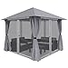Produktbild Sekey Garten Pavillon 3x3 m Wasserdicht Stabil Partyzelt, Garten Pavillon mit MoskitonetzGartenzelt mit 4 Seitenteile Reißverschluss, 180g/ Polyester, Antrazit