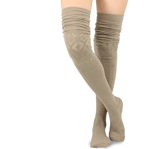 Image of Fashionable Cotton Slouchy Boot Socks for Women and Girls: Long Thigh Highs, Over-the-Knee Highs, and Knee Highs