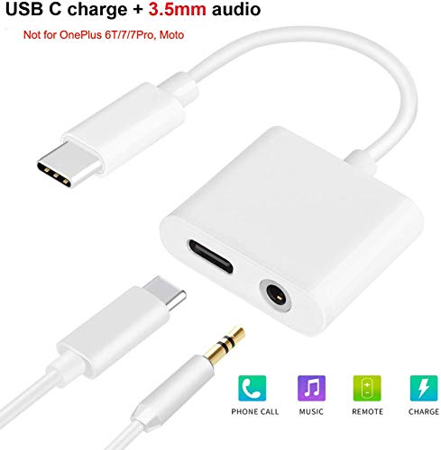 USB C to 3.5mm Headphone Adapter with Fast Charging Compatible for Pixel 4