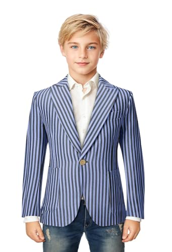 Kids Boys Suit Coat Stripe Dress Suit Jacket for Boys Formal Slim Fit Suits for Wedding Homecoming Party