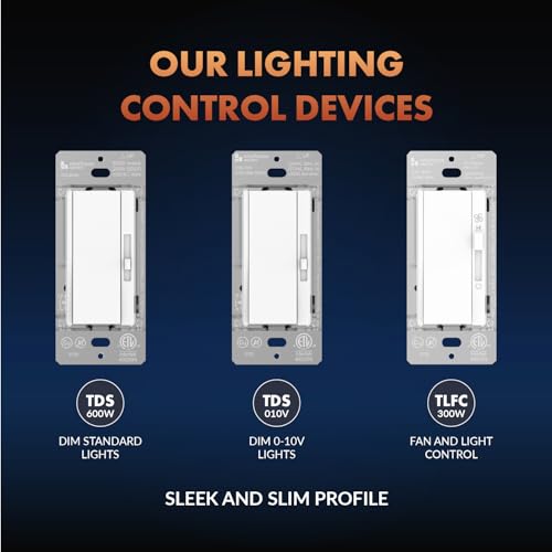 Newhouse Electric Single-Pole Light Switch and 3-Speed Fan Control TLFC-300W, Modern Wall Light and Fan Control Switch for Contemporary Interiors by Newhouse Electric - Image 4