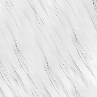 FENTIS Marble Effect Wallpaper Sticky Back Plastic White Pattern Self-Adhesive Gloss Sticker Glitter Contact Paper Vinyl Film Waterproof Easy to Remove Roll for Kitchen Furniture 40x300cm