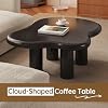 Cloud Shape Coffee Table, 35.43 Modern Cute End Table for Living Room, Bedroom, Cartoon Indoor Center Table with 4 Legs, Easy Assemble, Black