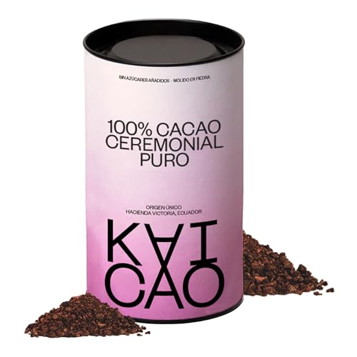 Kaicao Cacao Ceremonial - Cacao Puro Triturado en Polvo 200g - Sin Azúcar, Vegano, sin Gluten, Dieta Keto - Origen Hacienda Victoria, Ecuador