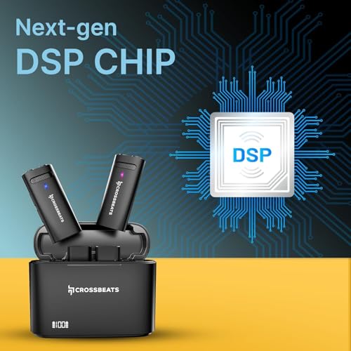 Image of CrossBeats Clip M01 Wireless Mic for YouTube | 2.4GHz Collar Microphone | 40H Battery, Noise Cancellation | Vlogging, Reels & Video Recording | iPhone, Android Type-C | Content Creators | Lapel Mic