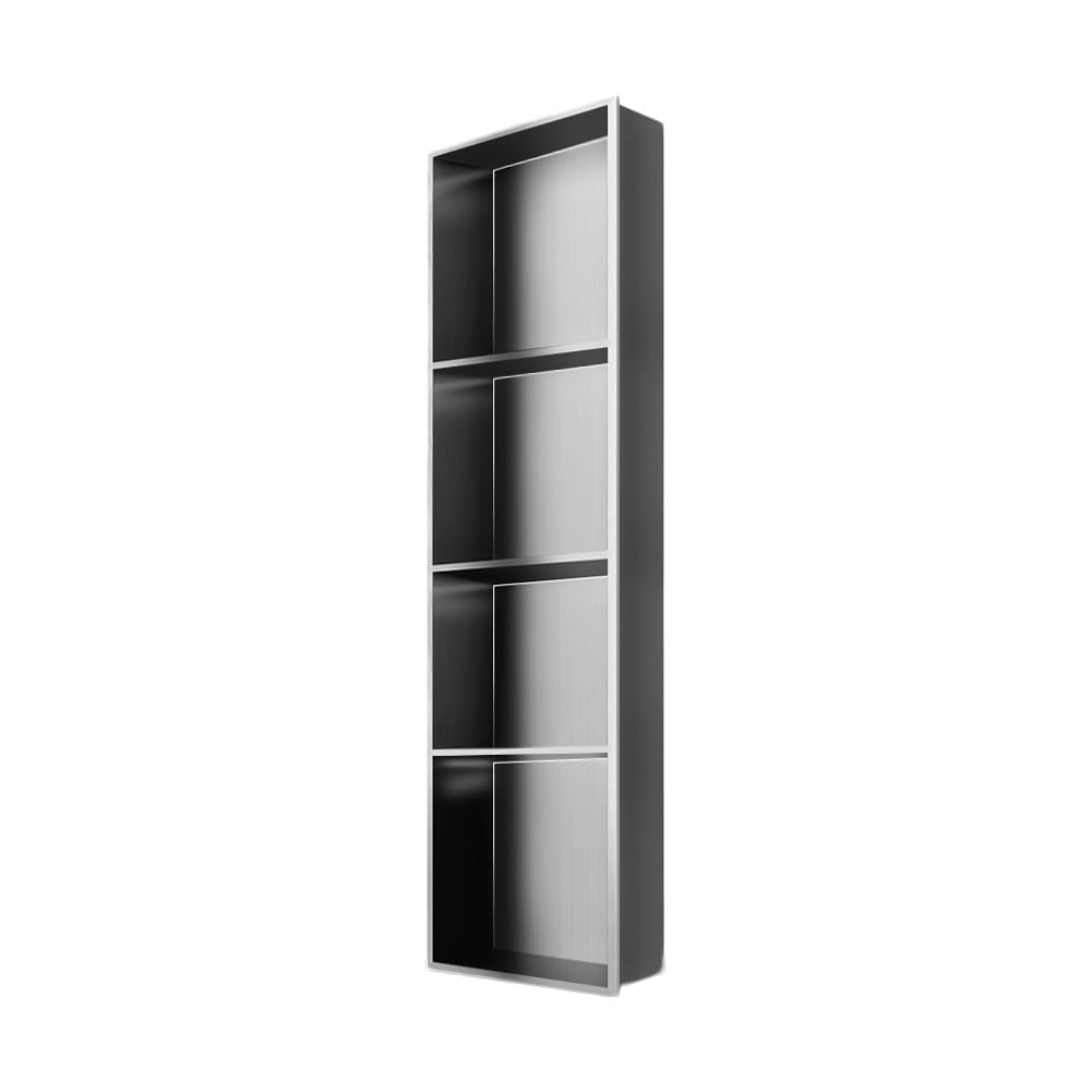 QUSYZD Stainless Steel Shower Niche Wall Inserted Caddy for Bathroom Storage Organizer Shelf Waterproof and No Tile Needed,Grey-120x28x12.5cm,Grey-120x28x12.5cm