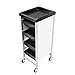 Produktbild DNGDD Hair Salon Rollen Trolley / 4-Fach-Friseurwagen, Halter für Haartrockner, Haar-Werkzeuge, Tätowierung oder Nagel-Werkzeuge/und Werkzeugkasten, Schwarz,Weiß