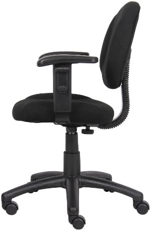 Boss Office Products B316-BK Perfect Posture Delux Fabric Task Chair with Adjustable Arms in Black, Low-Back - Thumbnail 3