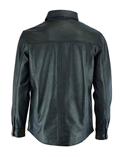 A&H Apparel Mens Classic Snap Top Grain Sheep Leather Shirt2