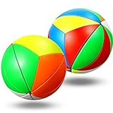2 Pieces Ball Stickerless Magic Cube Weird Twist Puzzle Ball Rainbow Ivy Ball Cube Unique Cubes 3 x...