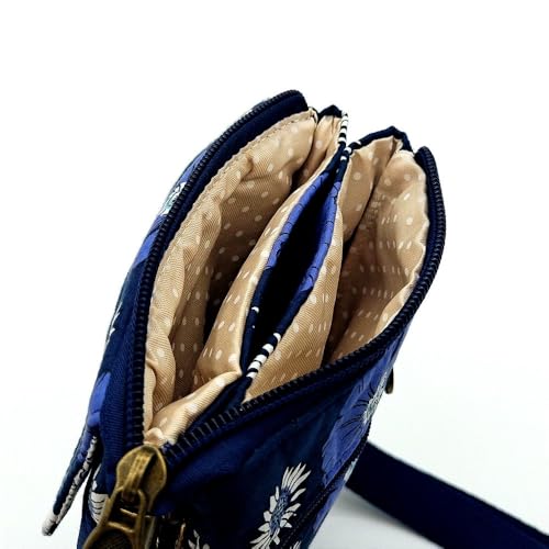 Small Crossbody Bag for Women Blue Flower Cell Phone Purse with Cross Body Shoulder Strap Cellphone Wallet Cute Mini Handbags2