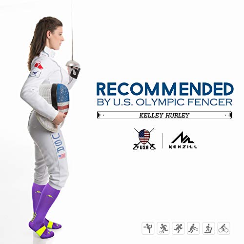 NEWZILL Medical Compression Socks for Women & Men Circulation 20-30 mmHg, Best for Running Athletic Hiking Travel Flight Nurses (Purple, XXL) - Thumbnail 5