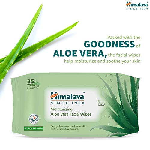 Image of Himalaya Moisturizing Aloe Vera Face Wash, 200ml And Himalaya Moisturising Aloe Vera Facial Wipes, 25 Count (Pack Of 2)