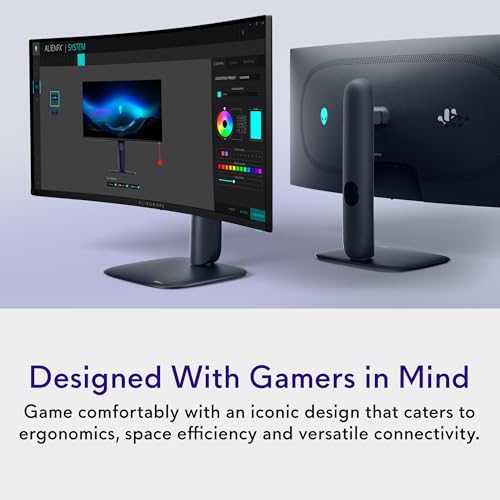 Alienware 34 240Hz QD-OLED Curved Gaming Monitor - AW3425DW - 34.2-inch WQHD (3440 x 1440) 0.03ms Display, 1800R Curve, AMD FreeSync Premium Pro, VESA AdaptiveSync, DisplayHDR TrueBlack 400 — view 2