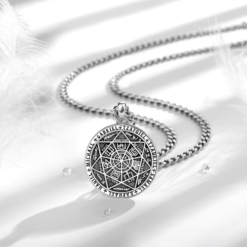 CELESTIA 925 Sterling Silver St. Michael/St. Christopher/St. Benedict/St. Gabriel/Virgin Mary/Jesus/Caravaca/Metatron/Seal of Seven Archangel Medals for Men Women Religious Gifts2