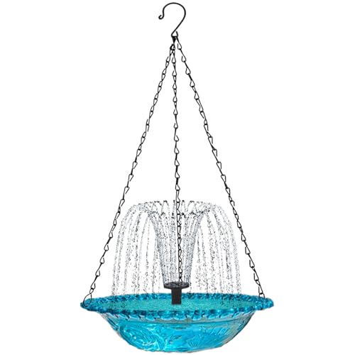 Fontane solari per Bagno degli Uccelli Fontana Solare per Bagno degli Uccelli Fontana Solare in plastica per Bagno degli Uccelli con Ciotola per Bagno con Catena Bagno degli Uccelli sospeso